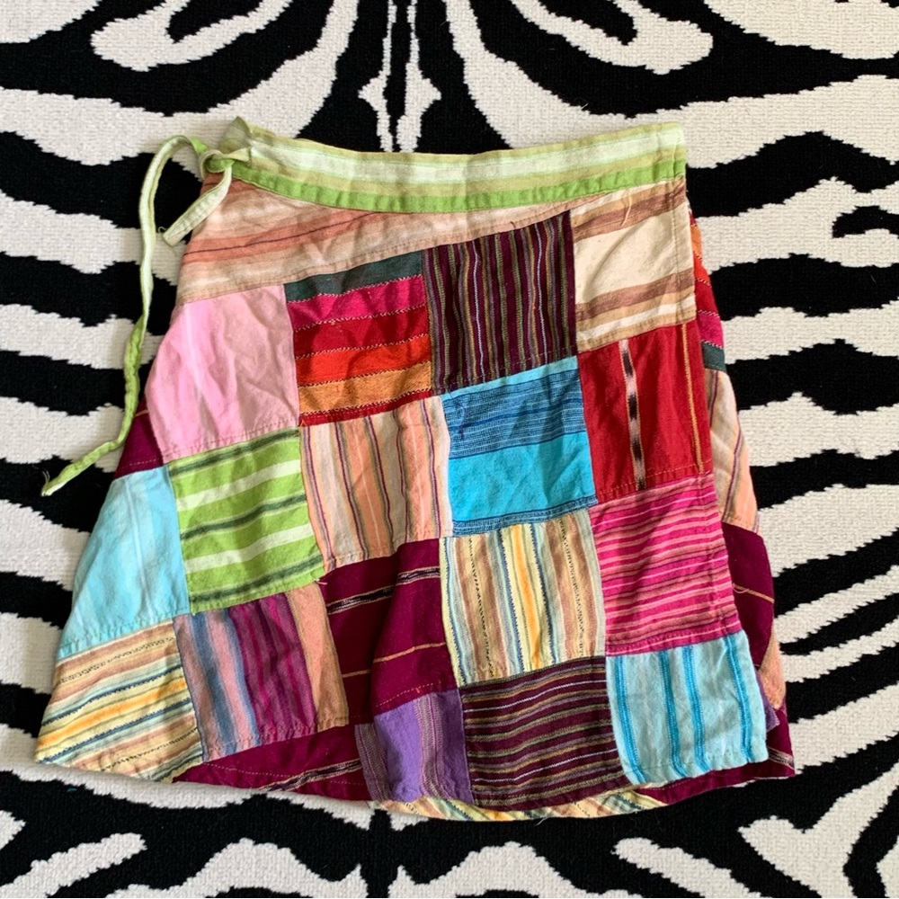 VINTAGE Patchwork Wrap Skirt Size